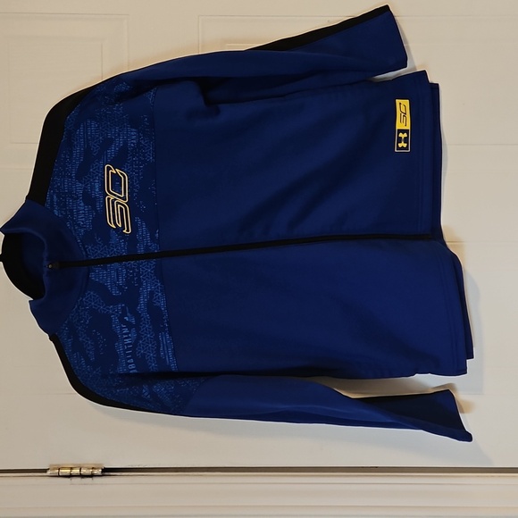 Under Armour Sweater Boys Large Blue Zip Up Jacket Sweatshirt fleece - Picture 1 of 6